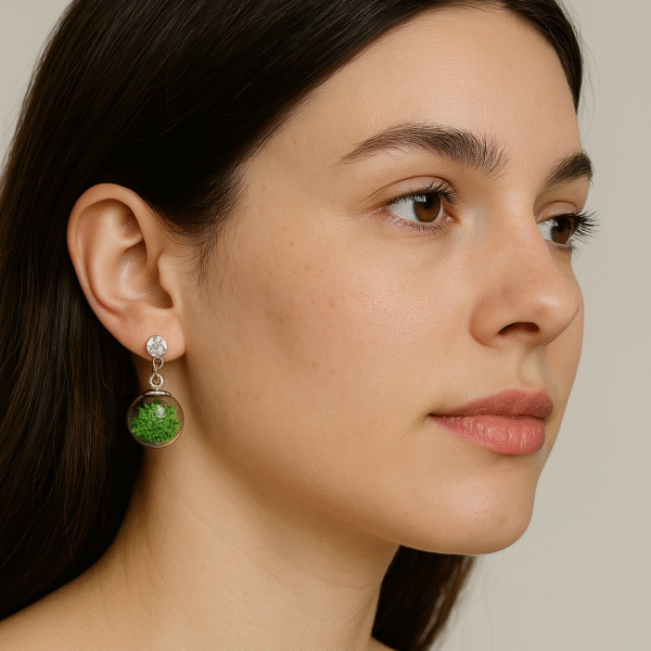 Multicolor Fancy Ball Glass Stud Earrings - Green