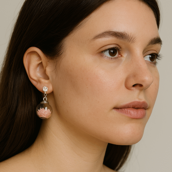 Multicolor Fancy Ball Glass Stud Earrings - Pink