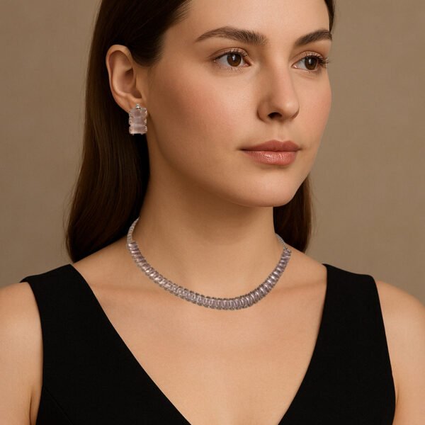 Western Style Zircon Tennis Necklace - Rose Gold