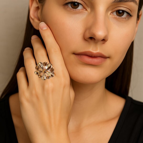 Western Style Gold Plated Adjustable Cocktail Ring