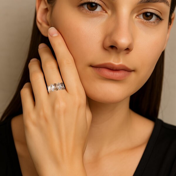 Western Style Artificial Diamond Adjustable Rose Gold Ring