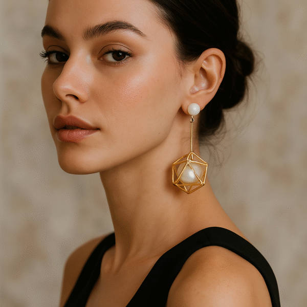 Gold Plated Cosmic Molecule Earrings