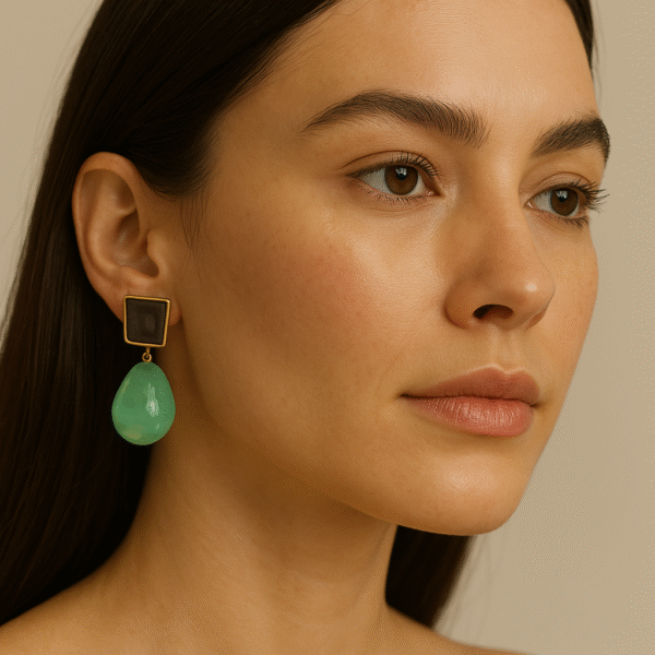 Stylish Dangler Pearl Earrings - Green