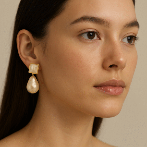 Stylish Dangler Pearl Earrings - White