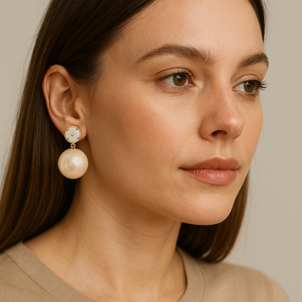 Pearl Drop Earrings - Pale Rose