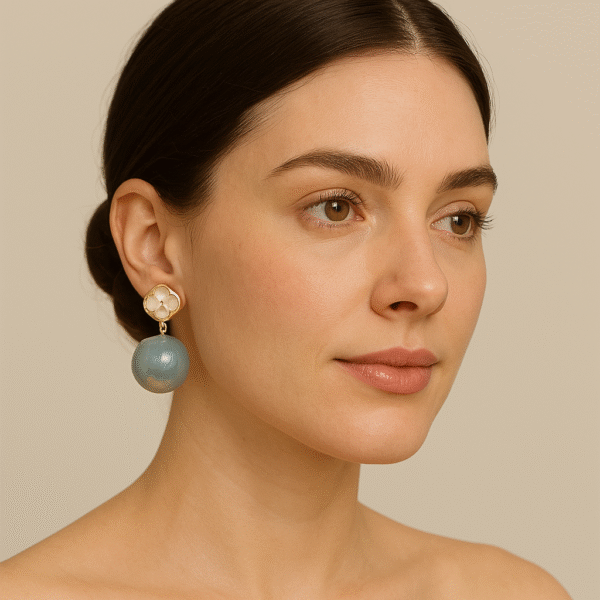 Pearl Drop Earrings - Pastel Blue