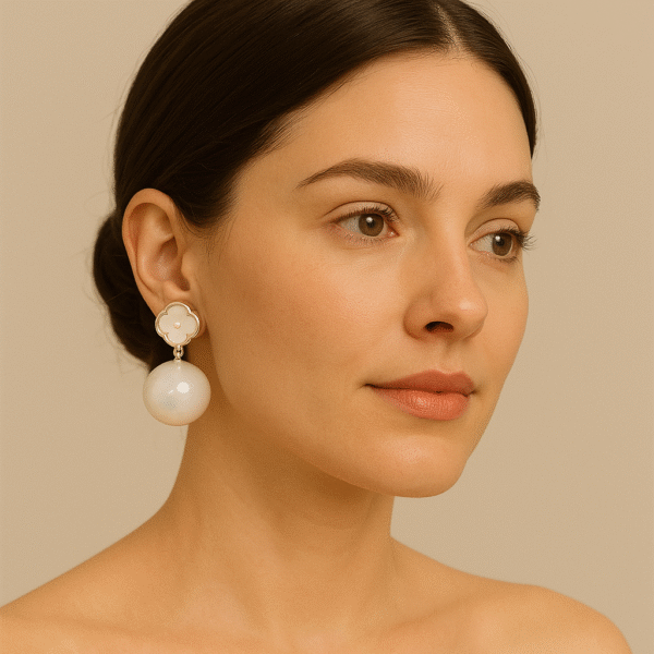 Pearl Drop Earrings - White